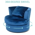thumbnail image 2 of Single Sofa Chair Mid-Century Modern Accent Chair 360°Rotating Sofa Chair for Living Room Bedroom Navy Blue 00002, 2 of 7