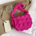 thumbnail image 3 of Bolsos acolchados de nailon para mujer, bolsos de hombro, bolsos de compras pequeños Hobo (rojo rosa) Sywqhk Para Estrenar, 3 of 4
