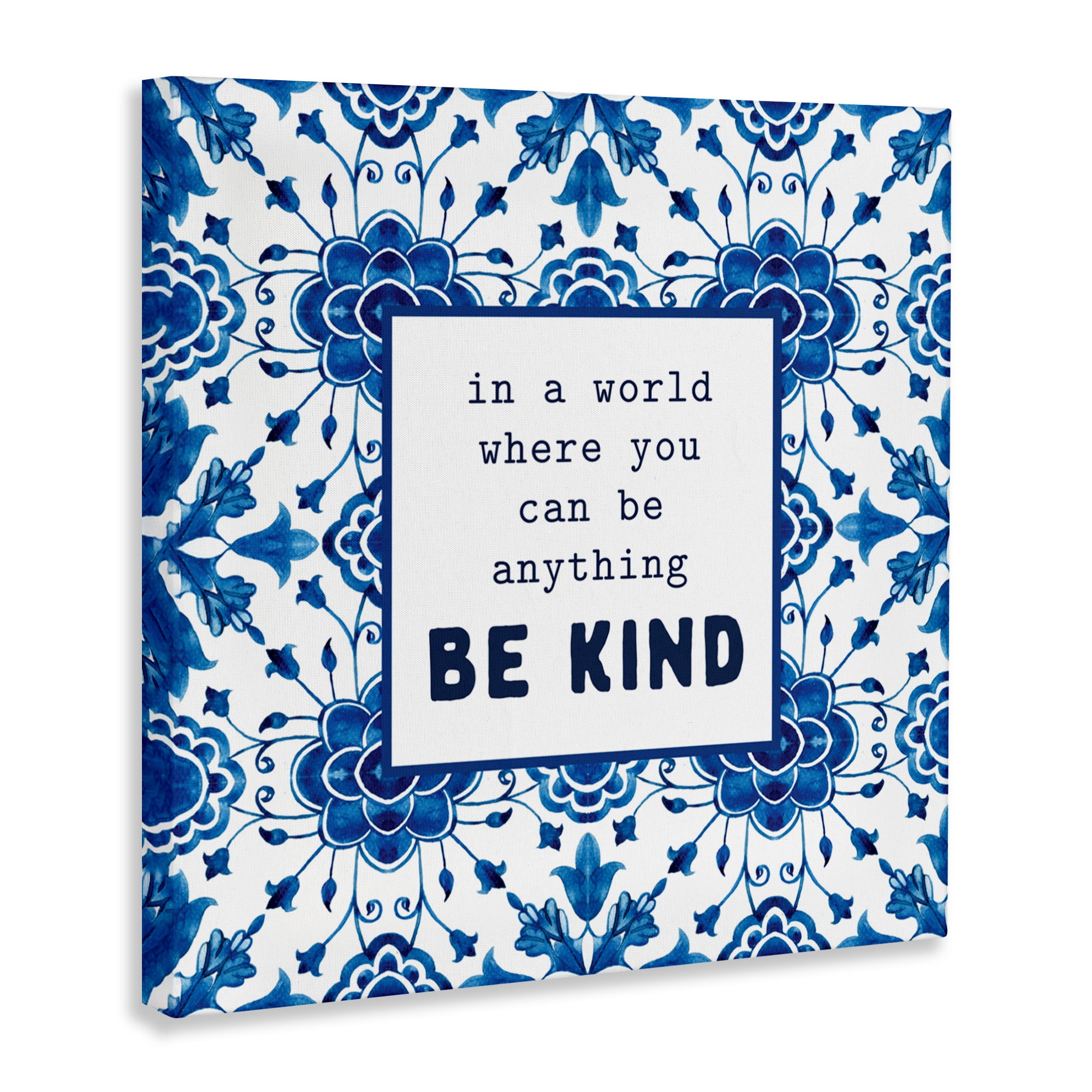Patterned Be Kind Encouragement Canvas Wall Art, design by Lettered and Lined