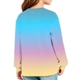 thumbnail image 6 of Tunic shirts for Girls Crewneck Gradient Shirts Long Sleeve Color Block Sweatshirt Pullover Fashion Spring Outfits Clothes, 6 of 6