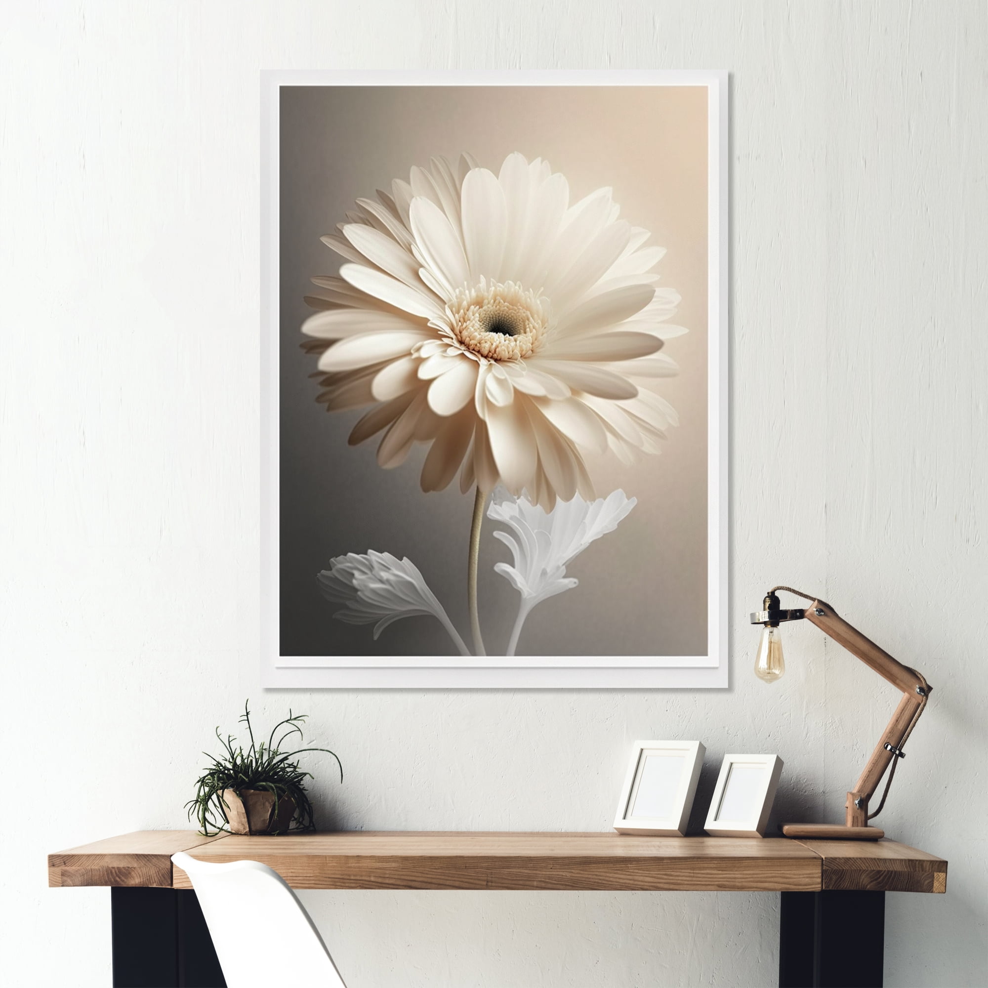 Designart White Gerbera Flower I Canvas Wall Art