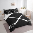 thumbnail image 3 of Castle Fairy Teens Ice Hockey Gamer Twin Bedding Sets 7-Piece,Sport Theme Bedding Comforter Set Microfiber,Black White Breathable Sheet Sets,Luxury Bedroom Decor,Reversible, 3 of 8