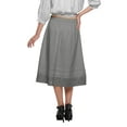thumbnail image 4 of Moomaya Cotton Skirts For Women Knee Length Solid Skirt Summer Wear Clothing, 4 of 5