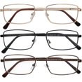 thumbnail image 2 of Success Eyewear Unisex Set of 3 Metal Full Rim Reading Glasses, 2 of 4