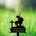 thumbnail image 3 of Custom Soldier Kneeling Metal Memorial Stake Personalized Veteran Army Grave Marker Name Sign Military Remembrance Statues Decor, 3 of 6