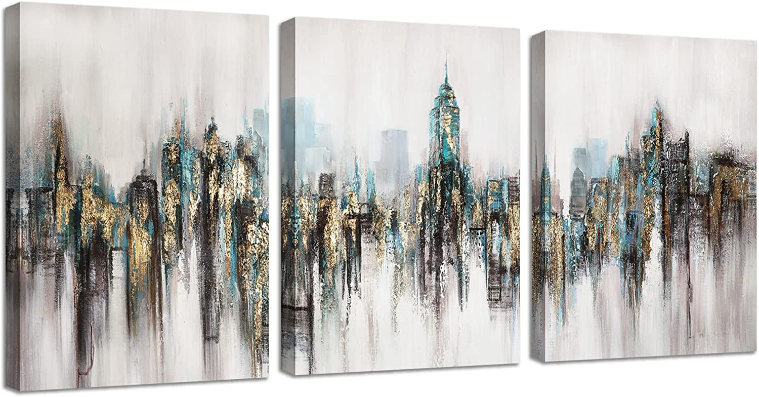 Abstract Cityscape Wall Art Modern City View Picture Skyline New York