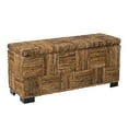 thumbnail image 2 of Daria Handwoven Natural Brown Abaca Rectangular Storage Entryway Bench by East at Main, 2 of 4