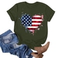 thumbnail image 5 of lcziwo Womens Memorial Shirts Summer Round Neck Short Sleeve Shirts Independence Day Graphic Patriotic Family T Shirt Green XL, 5 of 5