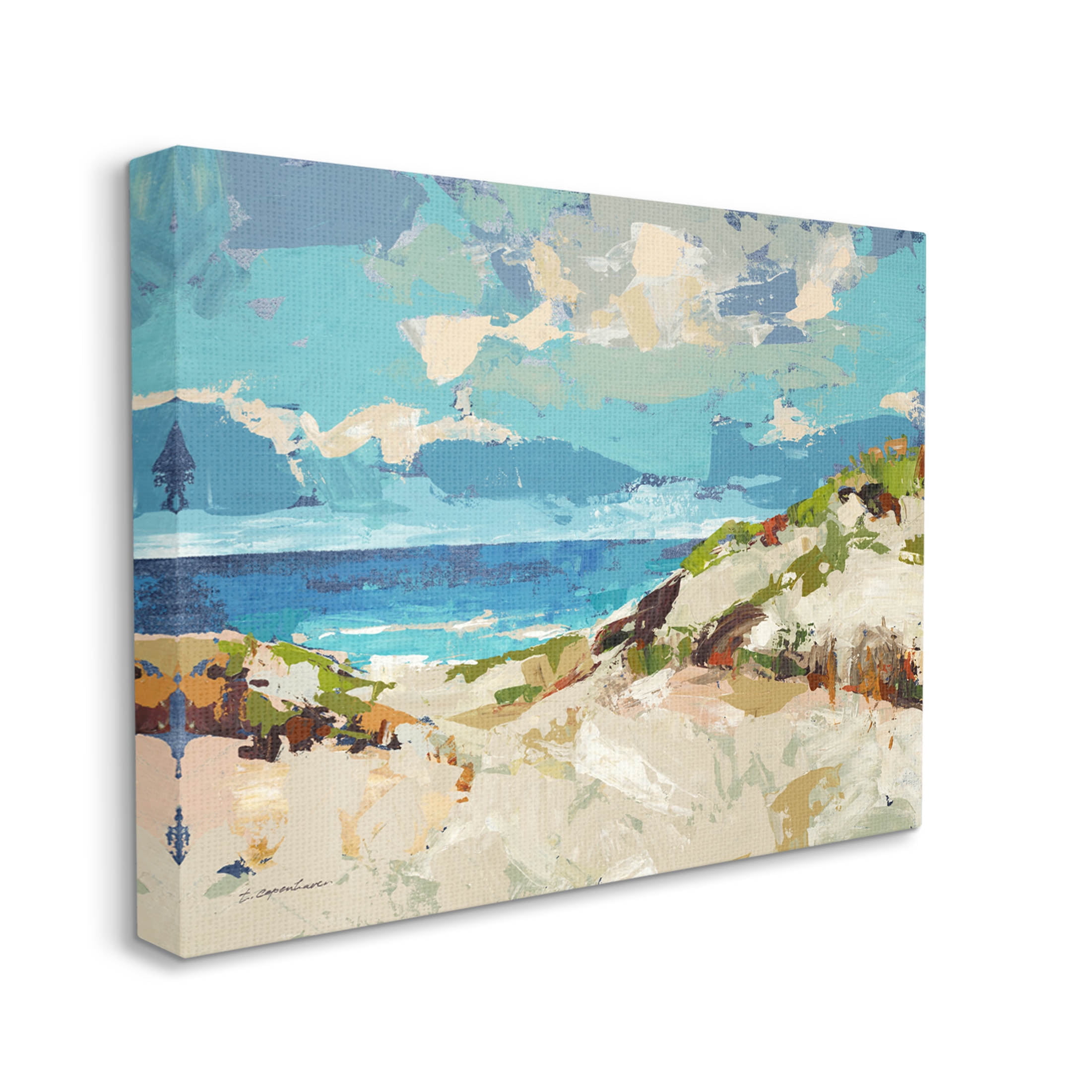 Stupell Industries Modern Beach Landscape Painting Gallery Wrapped Canvas Print Wall Art, Design by Trevor Copenhaver