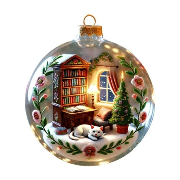 Colgante de Acrílico para Árbol de Navidad de 8 Cm | Adorno Navideño Duradero con Anilla para Colgar | Decoración Acrílica Transparente y Plana para Árbol de Navidad | Decoración Festiva Versátil par