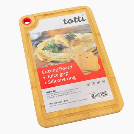 

Eviva Large Bamboo Cutting Board with Juice Groove & Silicone Ring