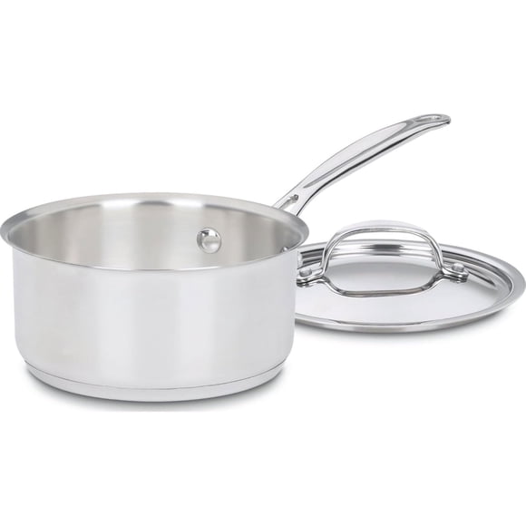 Cacerola Cuisinart de 1.5 cuartos con tapa, colección de utensilios de cocina de acero inoxidable Chef's Classic, 719-16