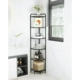 thumbnail image 4 of Corner Shelf Stand, Glass Bookshelf Bookcase, Bathroom Organizer, Plant Stand, Steel Frame, Tempered Glass, Modern Style for Living Room, Bathroom, Kitchen, 6-Tier Golden CS90600G, 4 of 16