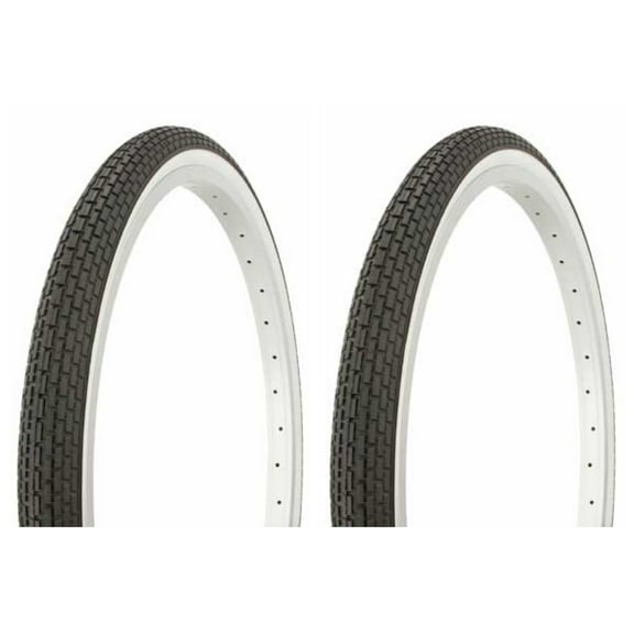 Tire set. 2 Tires. Two Tires Duro 24" x 1.75" Black/White Side Wall lowrider bike Tires,lowrider bicycle Tires, beach cruiser bike Tires, cruiser bike Tires