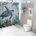 thumbnail image 7 of Orinice  Nautical Coastal Turtle Shower Curtain for Bathroom, Ocean Sea Octopus and Jellyfish on Vintage Grey Wood Fabric Shower Curtain with Hooks, Underwater Bathroom Curtain Shower Set,  36x72, 7 of 7