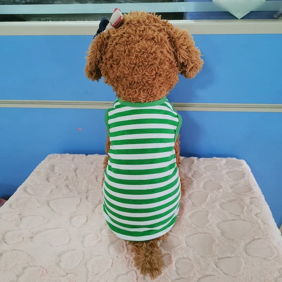 URMAGIC Pet Boy Dog Summer Stripe Coat Sleepwear Vest Apparel for Puppy Small Medium Dogs Warmer T-shirt Clothes