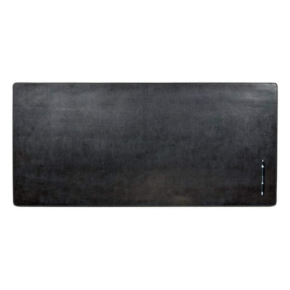 Exlonjet Bonded Leather No Rollable Desk Mat/Pad - Luxury Leather Desk Blotter for Writing - Executive Desk Surface Protector - (Black, 36” x 17”)