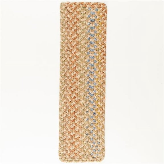 Rhody Rug WO51A008X028B-13 Woodstock Stair Treads, Khaki & Multi Color - Set of 13