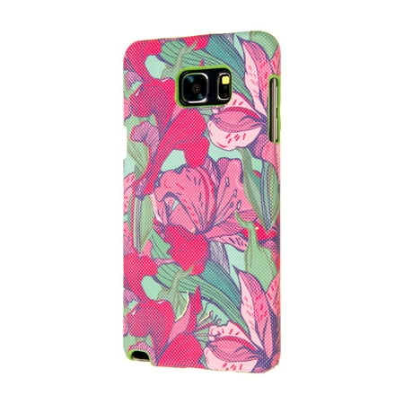 Kit System Signature Case - Samsung Galaxy Note 5 Case - Pink Lily Blossoms, Signature Series Slim-Fit Case for Samsung Galaxy Note 5