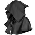 thumbnail image 3 of JFGHDG Cowl Hood Medieval Hood Hooded Shawl Black Cape Women Medieval Costume Mens Tunic Hooded Cloak Ponchos for Women Black One Size, 3 of 4