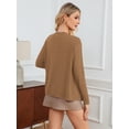 thumbnail image 3 of HOWCOME Soft Button-Up Cardigan for Women Lightweight Long Sleeve Thin Sweater, Dressy Shrugs for Dress,Tan Brown 2XL, 3 of 6
