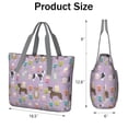 thumbnail image 3 of Tote Bag for Women - Boxer Dog Pitbull Terriers Dog and Drinks Shoulder Bag - Large Utility Work Duffle Bag with Zipper Handbag for Travel, Work, Sprots, 3 of 5