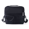thumbnail image 1 of Bolsas térmicas de doble capa Nikou de gran capacidad lavables plegables con aislamiento térmico color negro, 1 of 13