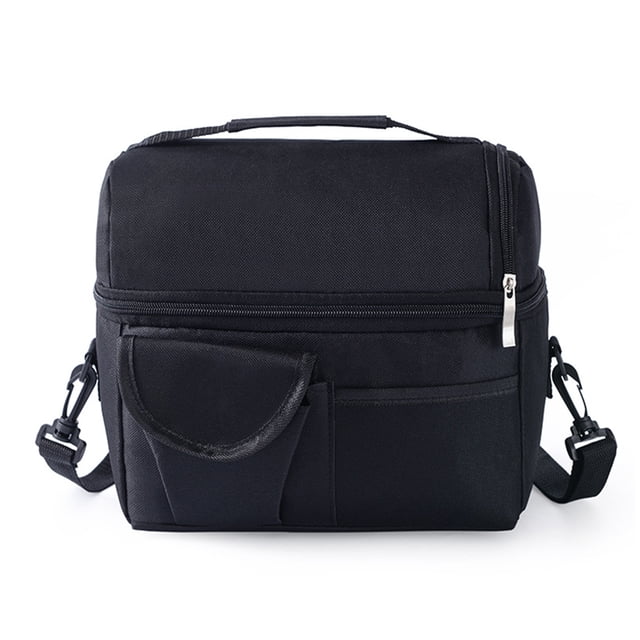 Bolsas térmicas de doble capa Nikou de gran capacidad lavables plegables con aislamiento térmico color negro