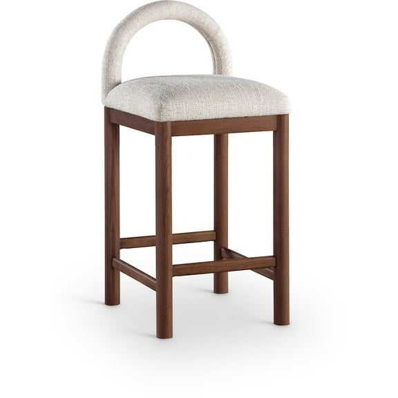 Meridian Furniture Conrad Beige Linen Textured Fabric Counter Stool