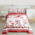 thumbnail image 2 of Feelyou Romantic Bike Child Queen Comforter Set, Couple Cartoon Gnome Bedding Sets, Valentines Day Reversible Bedding Comforter Set, Microfiber Bedroom Decor, 3 Pieces, 2 of 8