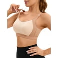 thumbnail image 4 of INSPIRE CHIC Women's Contrasting Colors Adjustable Straps Workout Bras Fixed Cup U Back Sports Bras L Beige, 4 of 4