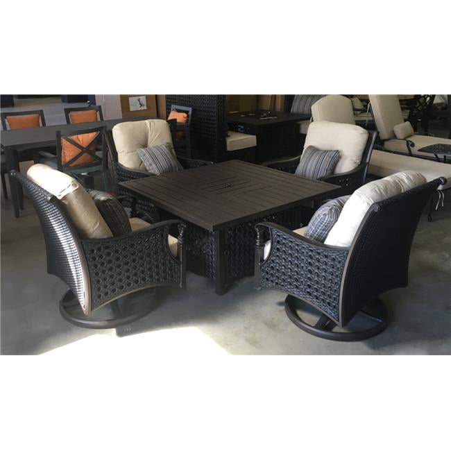 Afd Home 12012440 Monterey Fire Pit Swivel Rocker Chat Kit Set