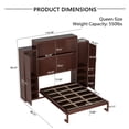 thumbnail image 2 of Kumix Queen Size Murphy Bed, Wooden Queen Wall Bed with 2 Wardrobe and Storage Shelf, Multifunctional Foldable Platform Bedframe for Guest-Room, Bedroom, Walnut, 2 of 7