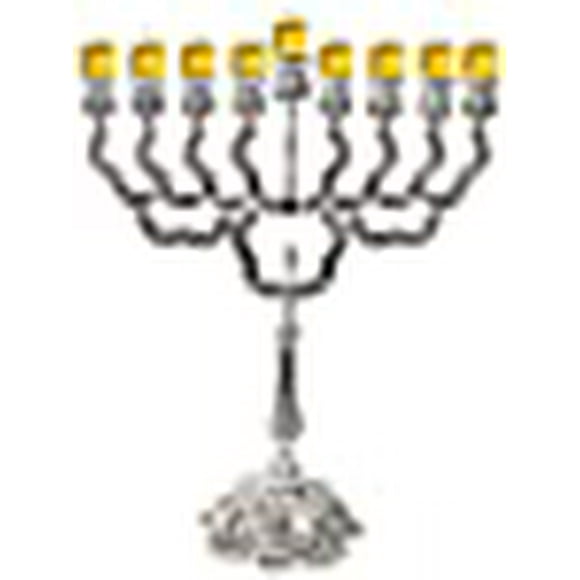 Majestic Giftware MN-HA19599NM Hanukkah Menorah, 12-Inch, Nickel Plated