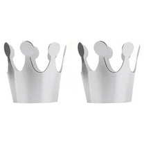 TAILTOSS 10Pcs Silver Paper Birthday Party Hats for Kids and Adults 9.8x3.5x0.04in