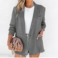 thumbnail image 1 of Puntoco Mujeres Damas Sólido Turn Down Collar Chaqueta Bolsillo Manga Larga Abrigo Prendas de Vestir Exteriores Flash Picks Puntoco Puntoco-6795, 1 of 9