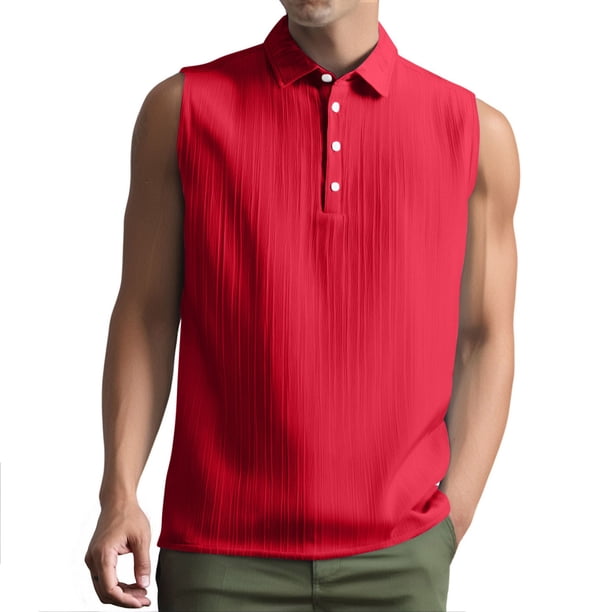 pstuiky Camisetas sin mangas para hombre, Camisa básica semiabierta sin mangas para hombre de verano, informal, de color sólido, sin mangas, con cuello redondo Chaleco de hombre s