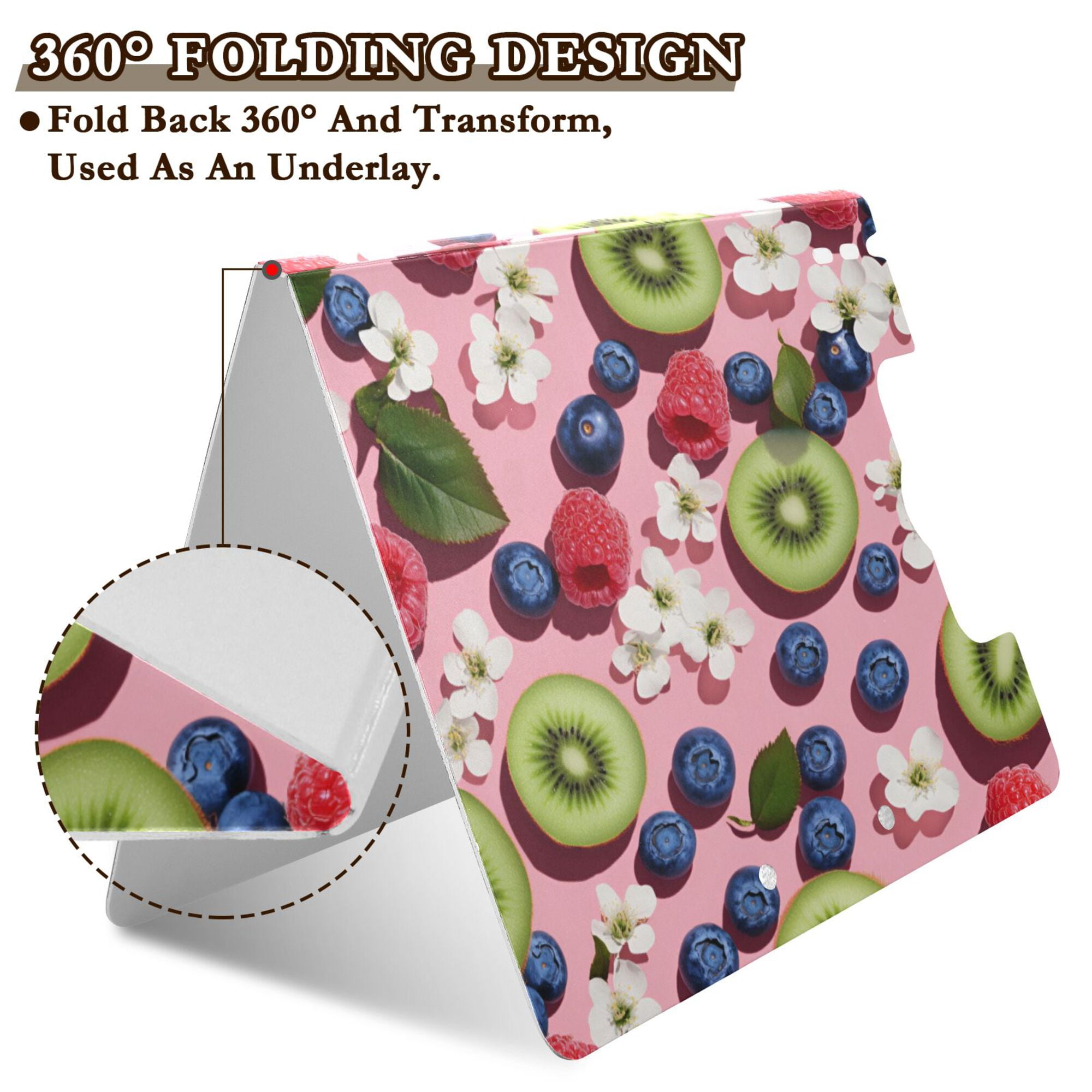 FORMRS A4 Clipboard Folder with Pen Holder Horizontal Foldable School Office Binder, Pink Kiwi