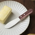 thumbnail image 4 of NANDIYNZHI Stainless Steel Straight Edge Wide Butter Spreader Sandwich Cream Cheese Condiment Knives Kitchen Tools, Wood Handle, 4 of 8