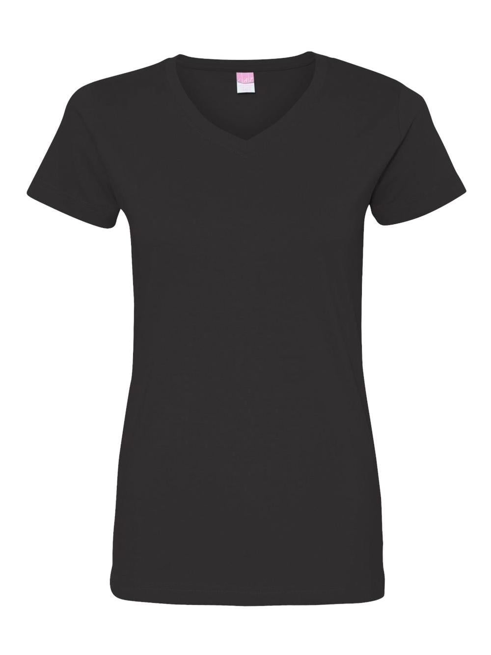 LAT - LAT T-Shirts Women's V-Neck Fine Jersey Tee 3507 - Walmart.com