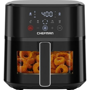 Friteuse à air Chefman TurboFry Touch 5,5L (6-Qt) Easy-View avec 4 préréglages de cuisson et bouton Hi-Fry 235°C (450°F) - Noir