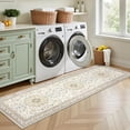 thumbnail image 4 of Hallway Runner Rug Non Slip - Washable 2.6x8 Kitchen Rugs for Living Room, Low-Pile Soft Bedroom Rug Indoor Floor Stain Resistant Carpets for Entryway, Laundry, Bathroom Beige, 4 of 15