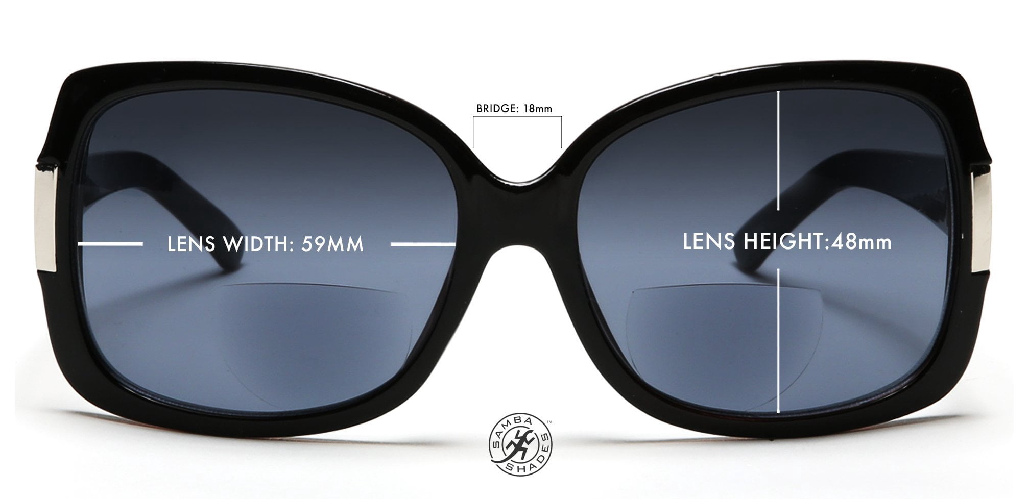 Women's BiFocal Sun Readers Sunglasses Jackie O Black - 3.5 / Black