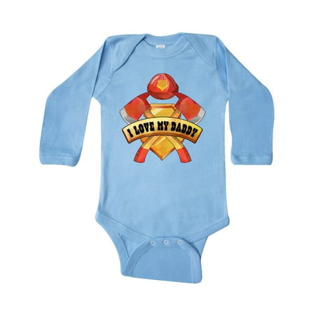 

Inktastic I Love My Daddy- Firefighter Axes Badge Helmet Gift Baby Boy or Baby Girl Long Sleeve Bodysuit