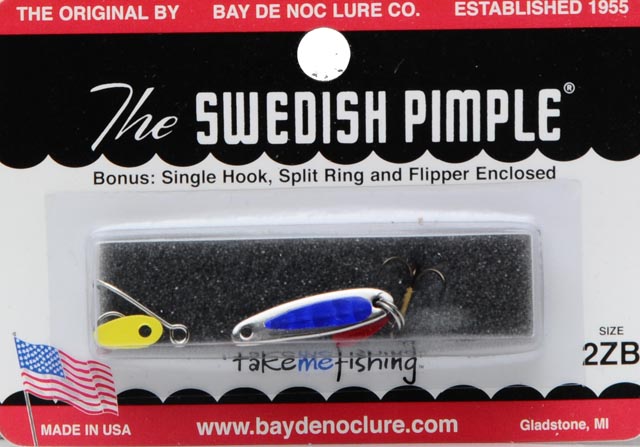 Bay de Noc Swedish Pimple Jigging Spoon 1/10oz Prism Blue