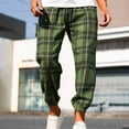 thumbnail image 2 of YABCSAZ Men's Plaid Sweatpants Casual Loose Fit Casual Pants Drawstring Tapered Swaterpants Lightweight Joggers with Pockets for Workout, Running Training Hiking Jogging, 2 of 8