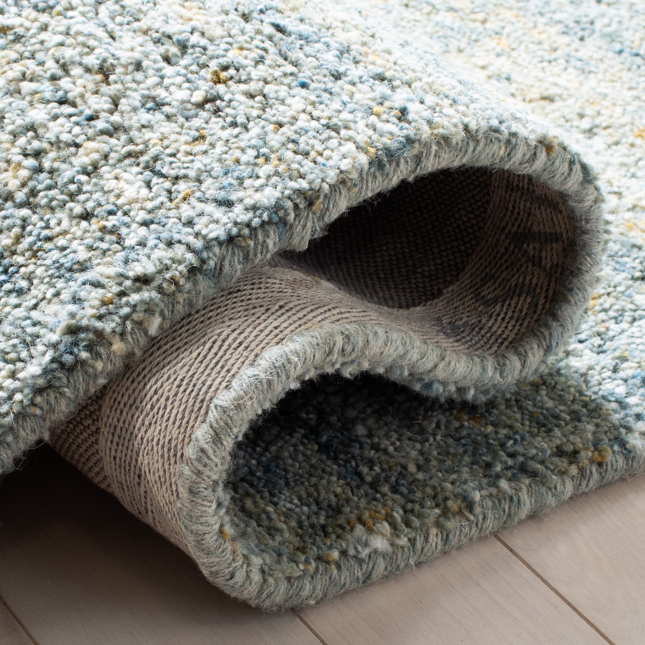 Safavieh Himalaya Flanagan Solid Area Rug, Blue/Olive, 10' x 14'