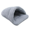 thumbnail image 2 of EIMELI Thick Fleece Warm Dog Cat Tent Cave Nest Bed Slipper Shape Pet Sleeping Bag, 2 of 10
