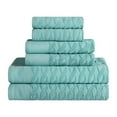 thumbnail image 2 of Superior Turkish Cotton Highly-absorbent 6-Piece Towel Set for Bathroom, Spa, and Gym, Cascade, 2 of 7