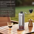 thumbnail image 3 of MSAS Manual Coffee Grinder – 40 External Adjustable Settings Ceramic Burr, Portable Stainless Steel Hand Mill for Travel & Espresso, 3 of 9
